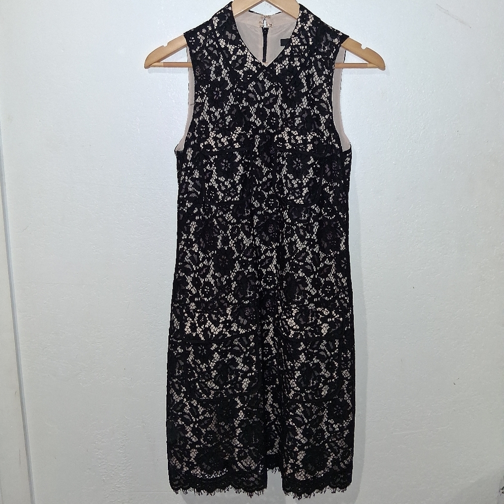 J.CREW Black Lace Dress W/ Pockets - Picture 4 of 9